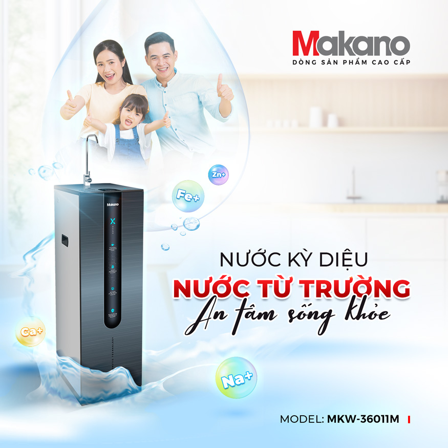 Máy lọc nước từ trường X-Guard nóng nguội lạnh Makano MKW-36711M tốt cho sức khỏe gia đình